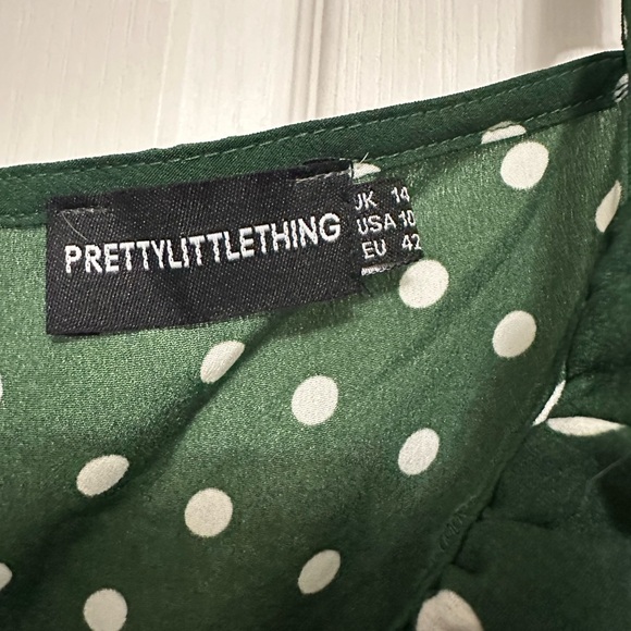 Green and White Ruffled Polka Dot Dress - Picture 3 of 7